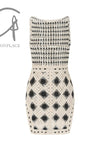 SWAYING/KNIT Embroidered Crochet Vest with Bandeau White/Black SW22SST57